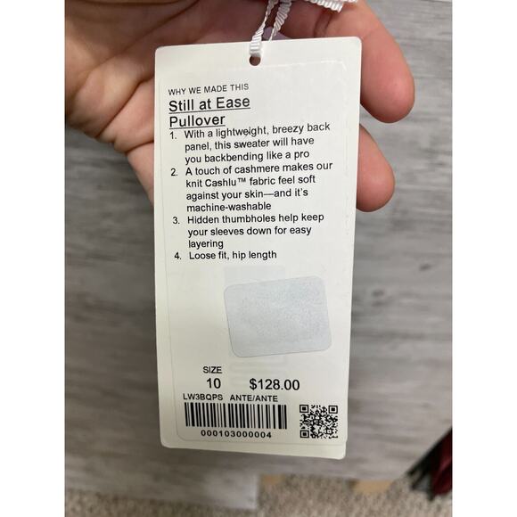 Lululemon Still at Ease Sweater Pink Antoinette Long Sleeve Size 10 - cashmere - Picture 4 of 16